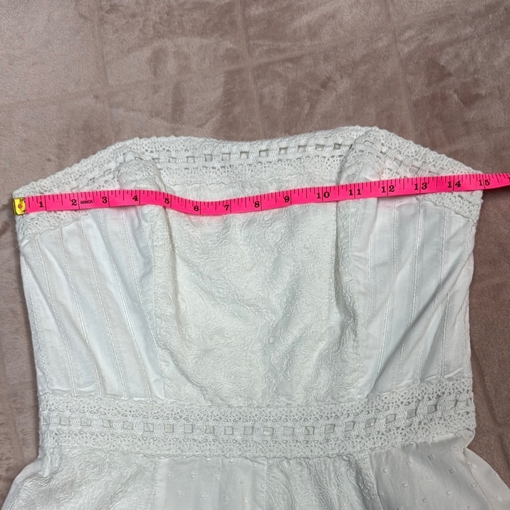 White House Black Market White Strapless A-Line Midi Dress - Picture 2 of 10